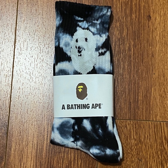 Bape Other - BAPE Tie Dye Ape Head Socks Black